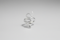 Anillo de acero regulable serpiente plateado