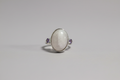 Anillos piedra cuarzo gris ahumado de acero