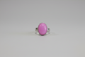 Anillo piedra rosa acero