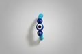 Anillo  elástico ojo turco azul  y lapislázuli IVA incluido
