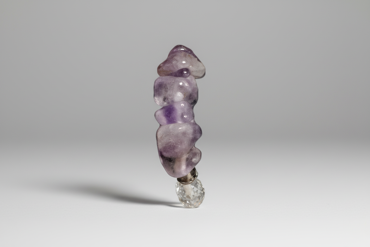 Anillo elático de piedras amatista. IVA incluido