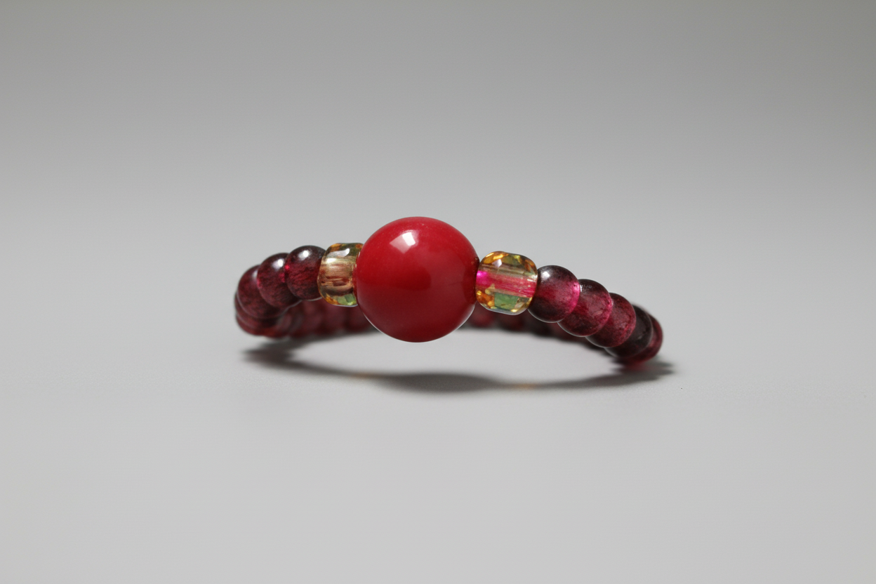Anillo elástico de bola granate. IVA incluido