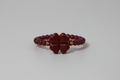Anillo elástico trébol granate y cristales granates. IVA incluido