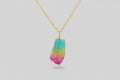 colgante piedra sandia cadena dorada