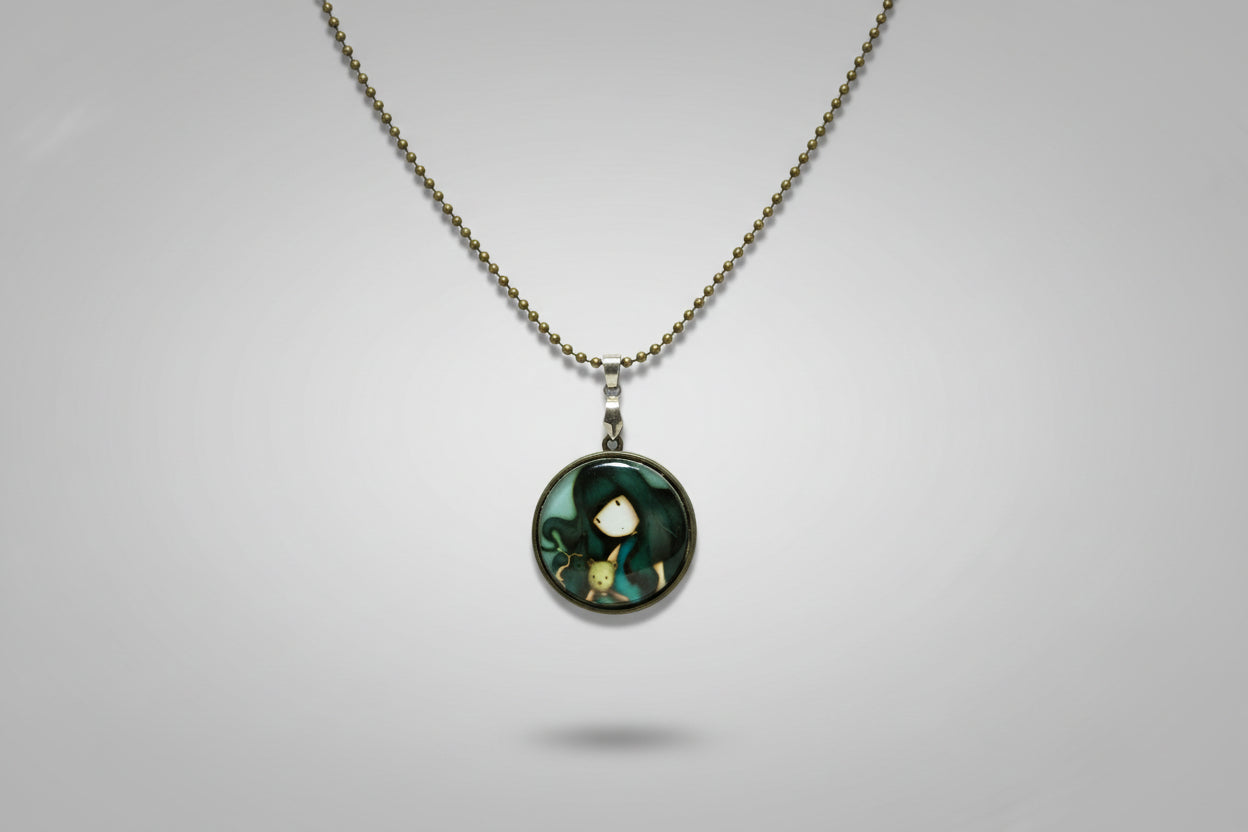 colgante chica gótica, con cadena