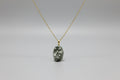 Colgante piedra pirita con cadena acero dorado