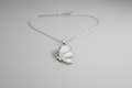 Colgante mariposa nacar blanco con cadena de acero