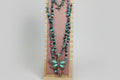 Collar chips con variedad de piedras y dije libélula acero, pulsera a juego ( Diseño de Lubelia) IVA incluido