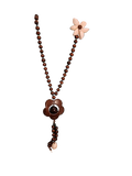 Collar de cuentas madera y  flor de conchas  con flor central de madera  ( Diseño de Lubelia ) IVA incluido
