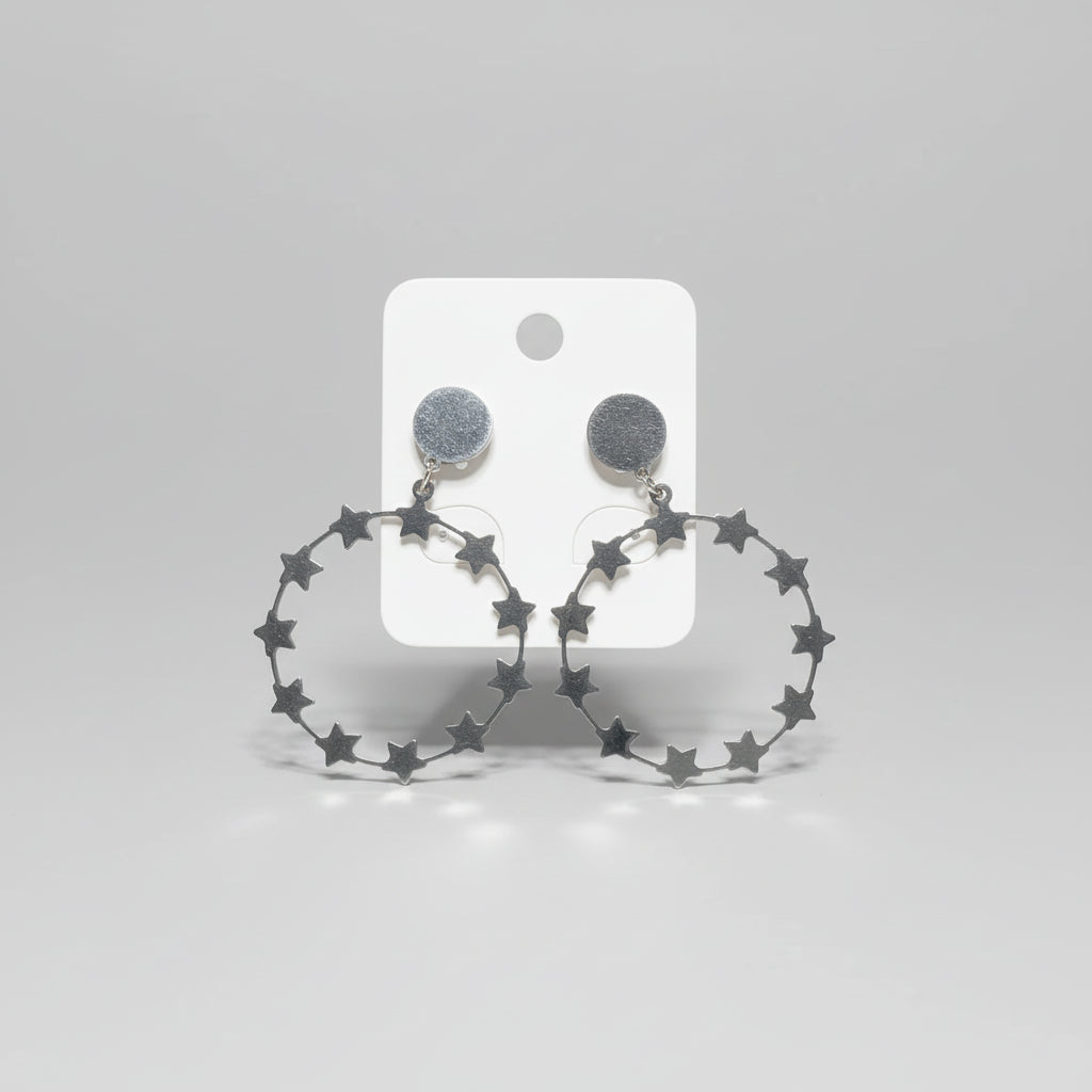 Pendientes de acero grandes con estrellas