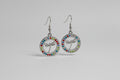 Pendientes de  aro,  acero y cristales de colores IVA incluido
