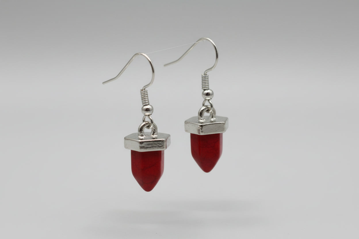 Pendientes piedra jaspe rojo a cero. IVA incluido