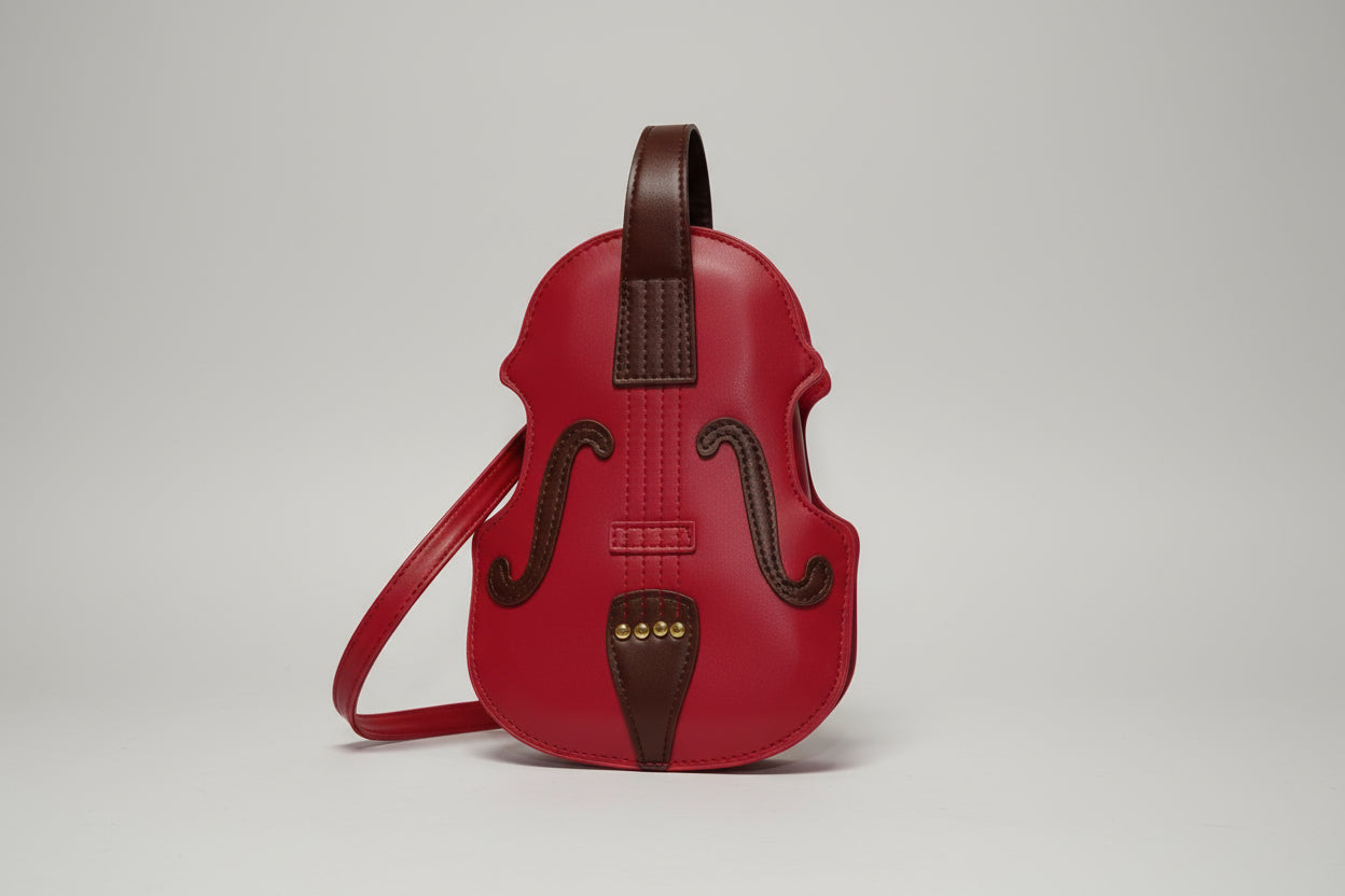 Bolso pequeño, forma de violín color rojo. IVA incluido