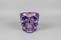 Calavera violeta reflejos dorados, cristalitos, hechana mano. IVA incluyido 10X10cm. ( Diseño de Lubelia )