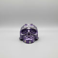 Calavera  color violeta y reflejos en plata( Diseño de Lubelia ) IVA incluido
