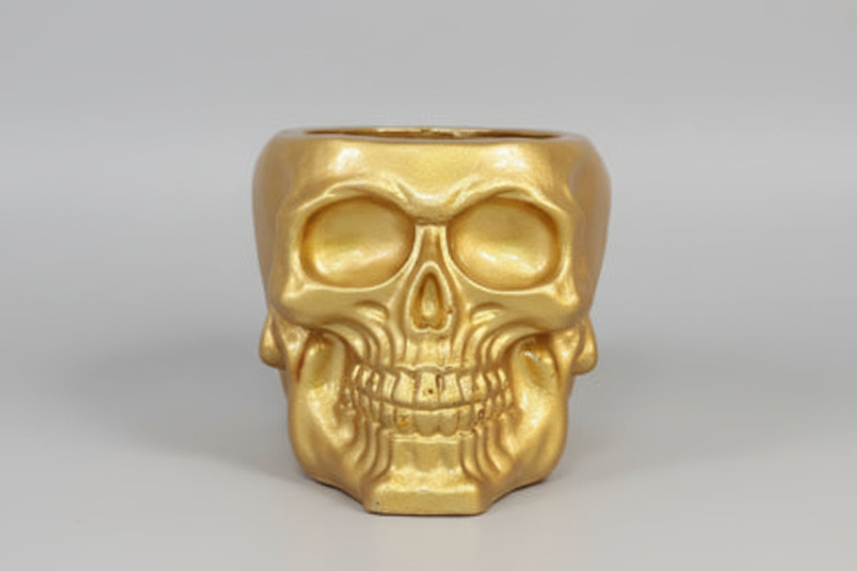 Calavera dorada efecto metálico  10X10 ( Hecho por Lubelia ) IVA incluido