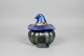 Casita calabaza  verde sombrero de bruja  azul 10X11 cm.( Hecho por Lubelia ) IVA incluido
