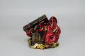 Figura decorativa dragón rojo y cofre  tesoro. Decoración Fantasía Coleccionable IVA incluido