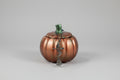 Calabaza verde y reflejos cobre efecto metálico pieza metálica es coba de bruja.7X9cm. (Diseño de Lubelia )IVA incluido.