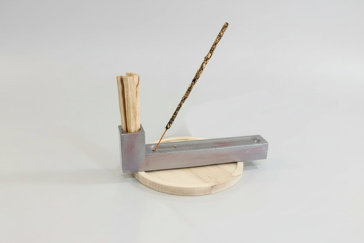 Porta incienso  y porta vela o palosanto 20X6cm. ( Hecho por Lubelia) IVA incluido