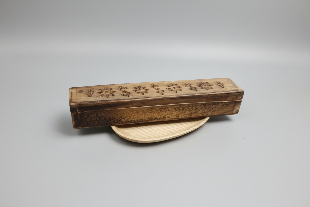 Porta incienso caja de madera 31X6 cm. IVA incluido