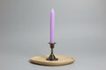 Porta velas metálico  color gris 9X6 cm.  IVA incluido.