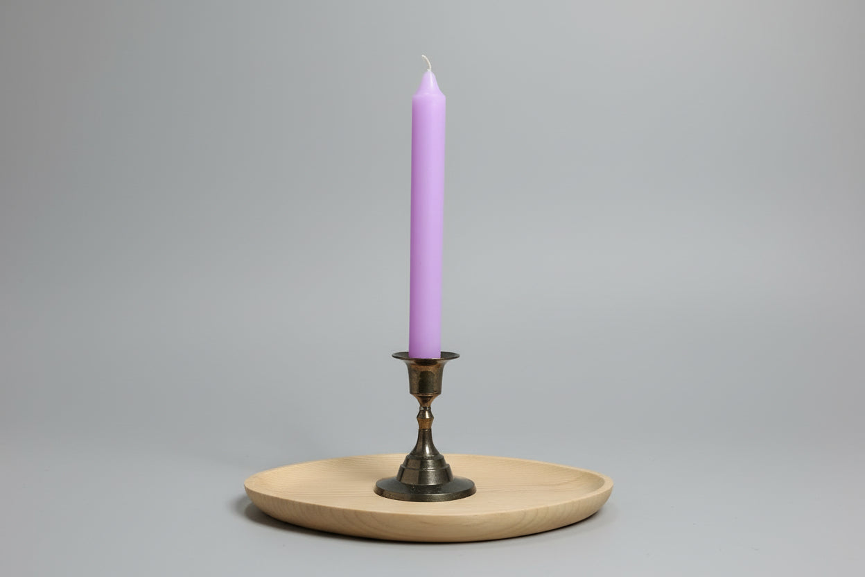 Porta velas metálico  color gris 9X6 cm.  IVA incluido.