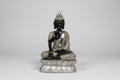 Buda decorativo Siddharta con cristales plateado 15X9 cm. IVA incluido.