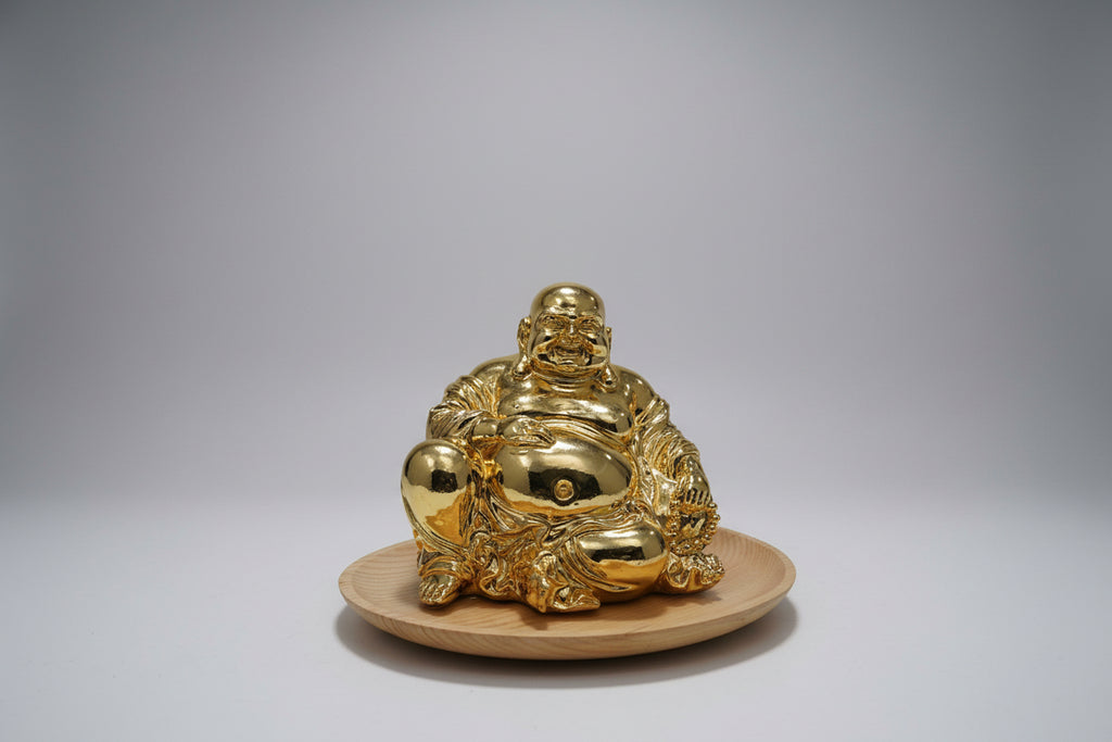 Buda dorado resina dorado. 13X14 cm. IVA incluido.