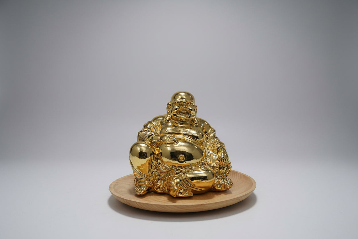 Buda dorado resina dorado. 13X14 cm. IVA incluido.