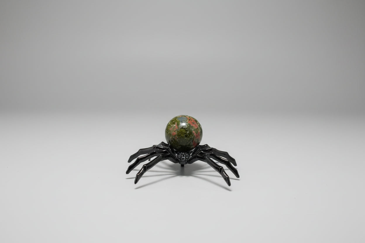 Araña de metal con Piedra Unakita. 5X6 cm. IVA incluido