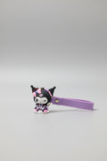 Llavero Kuromi con vestido gótico, rosa de silicona.IVA incluido.
