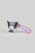 Llavero Kuromi con lazo y calavera color violeta. IVA incluido.
