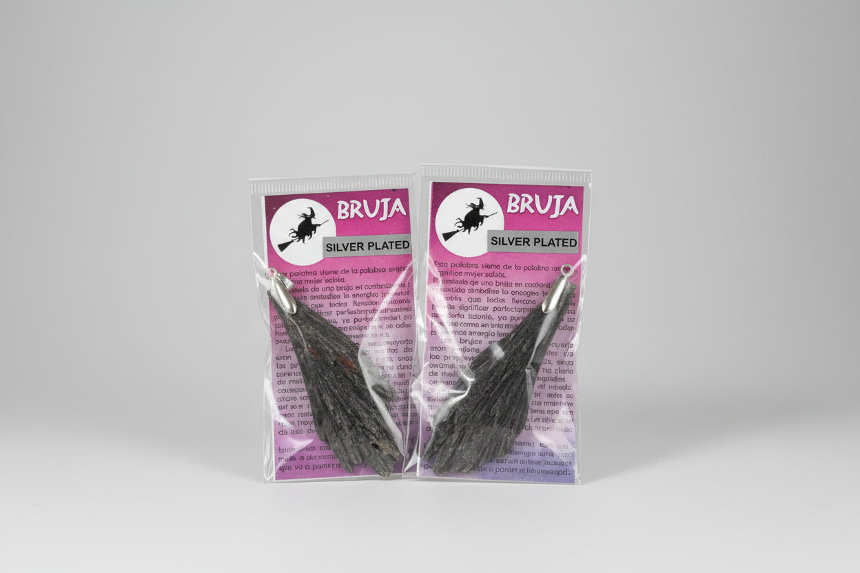 Colgante Escoba de bruja turmalina y plata. Cadena no incluida. IVA incluido