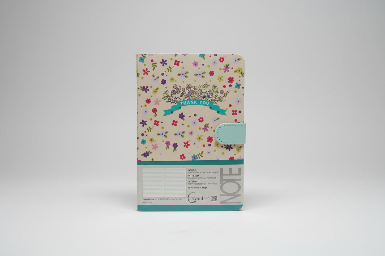 Libreta floral verde 19X13 cm. IVA incluido.