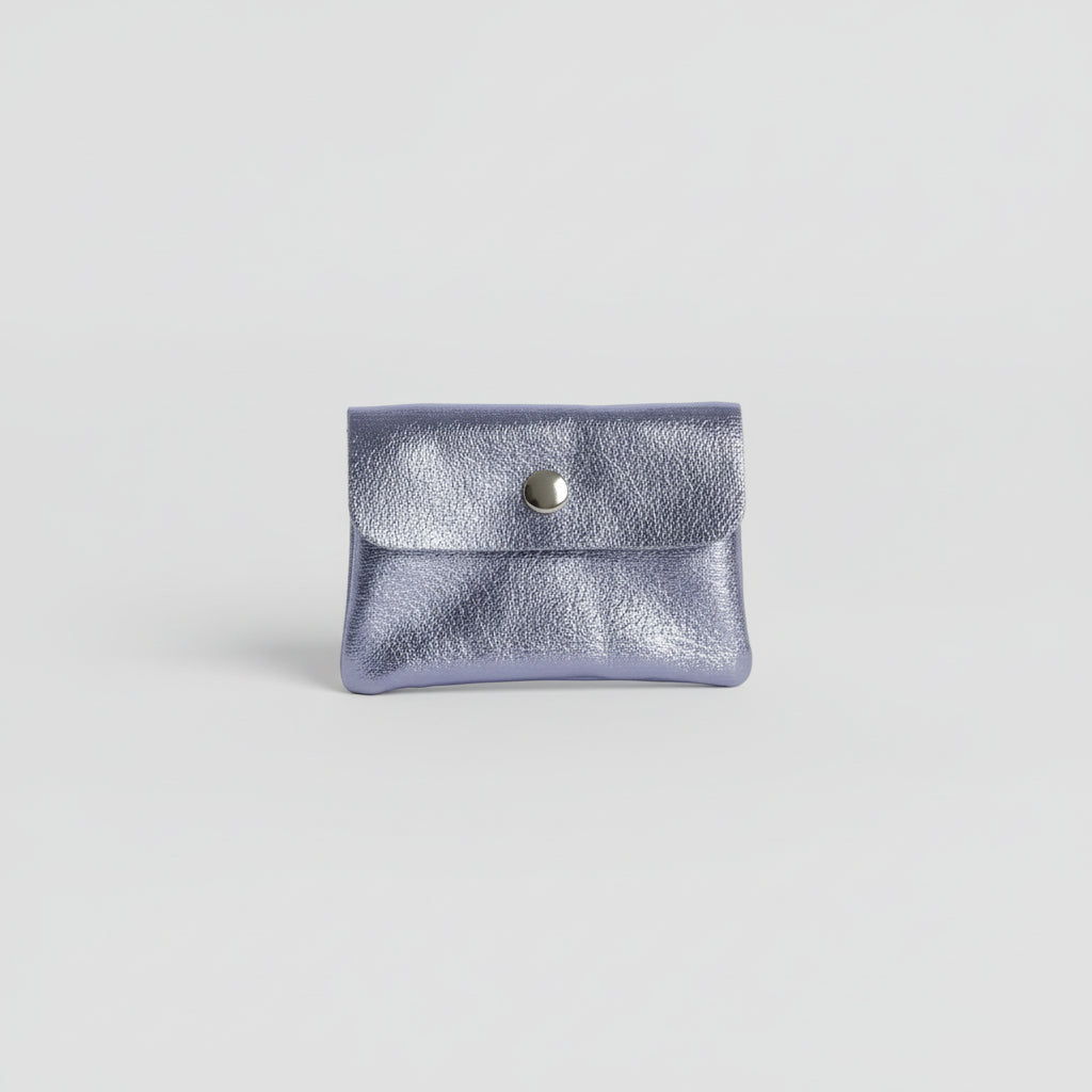Monedero de piel color violeta 11X8 cm. IVA incluido