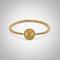 Pulsera de pirita dorada con medalla del Arcángel Miguel de acero dorada