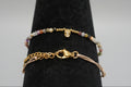 Pulsera de cuentas con cristales multicolor y calavera. IVA incluido