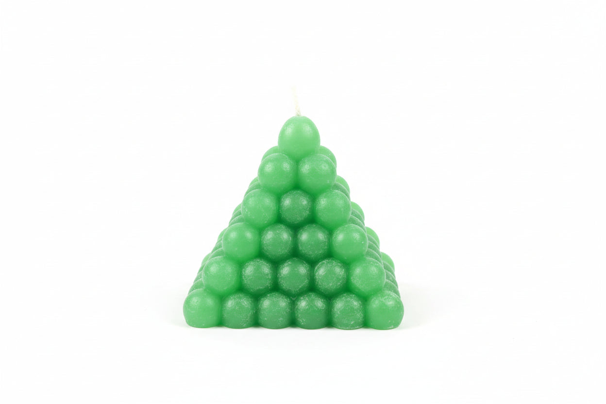 Vela Pirámide color verde 6X5 cm. IVA incluido.