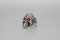 Anillo  acero calavera ojos rojos IVA incluido