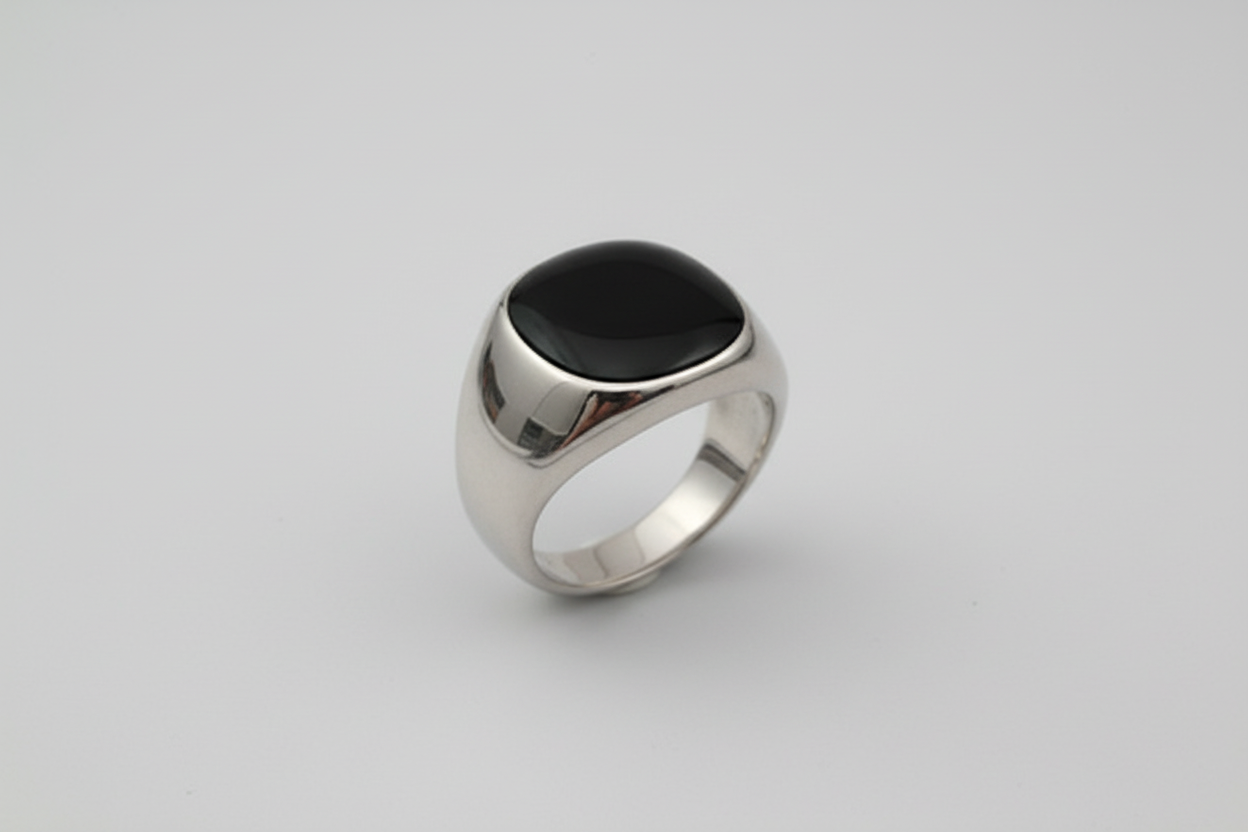 Anillo de acero  y negro IVA incluido