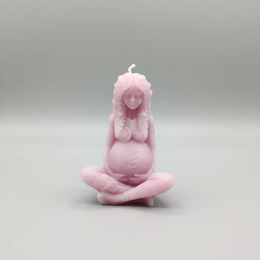 Vela Madre Tierra violeta 11X7.cm. IVA incluido.