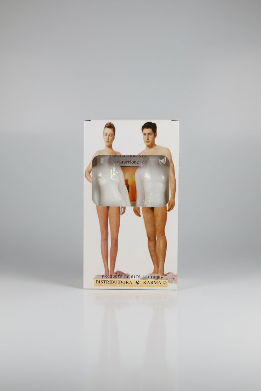Velas pareja en blanco. IVA incluido