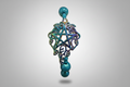 Pulsera de cuentas azul Turquesa con Tetragramaton ( Diseño de Lubelia)  IVA incluido