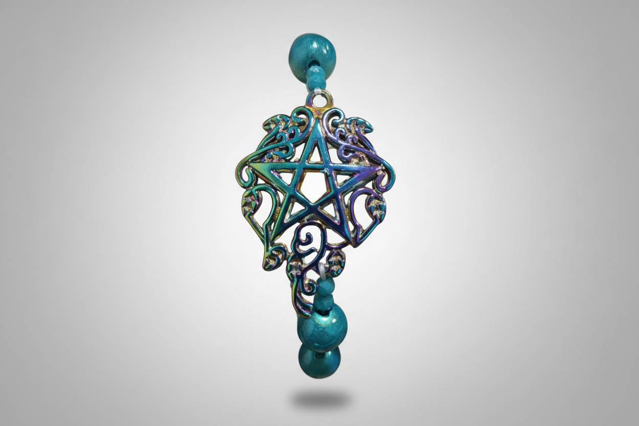 Pulsera de cuentas azul Turquesa con Tetragramaton ( Diseño de Lubelia)  IVA incluido