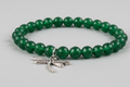 Pulsera de cuentas piedra Jade color verde con dije de libelula (diseño de Lubelia)