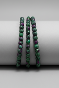 Pulsera de cuentas Fucsita con Rubí.IVA incluido