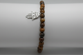 Pulsera de cuentas piedra ojo de tigre dije mano de Fátima. IVA incluido
