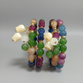 Pulsera de cuentas fantasía con flores. IVA incluido