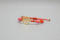 Pulsera de cuntas cristal naranja cierre de cuerda y árbol. IVA incluido